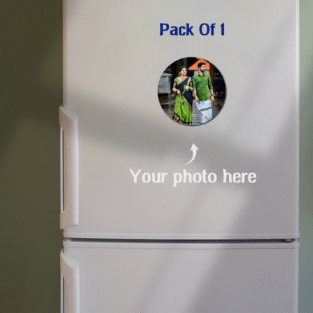 Custom Circle Photo Fridge Magnet – Personalized Round Magnetic Refrigerator Magnet for Home & Gifts