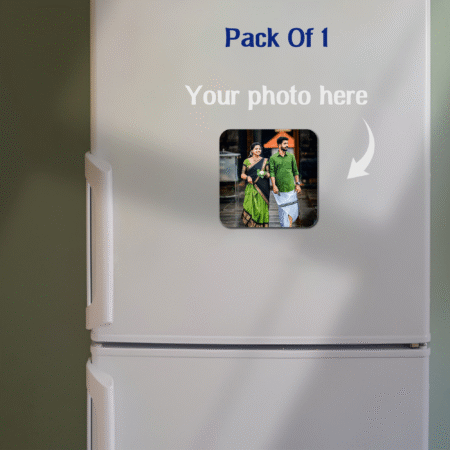 Custom Square Photo Fridge Magnet – Personalized MDF Magnetic Refrigerator Magnet for Home & Gift